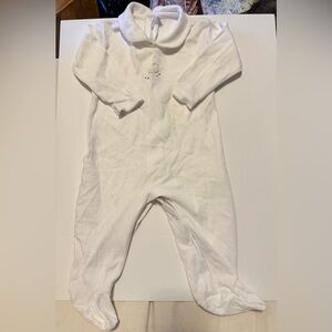 Soft White Baby Footie